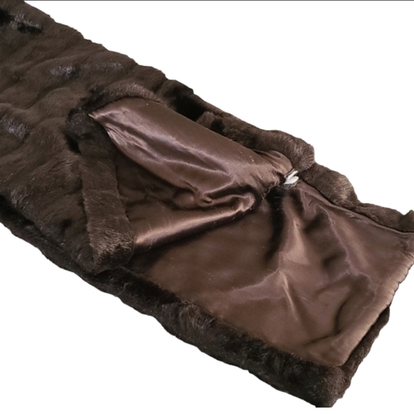 VINTAGE HANDMADE Luxe Faux Fur Long Capelet Cape Scarf Stole Wrap Hollywood Glam - Picture 12 of 14